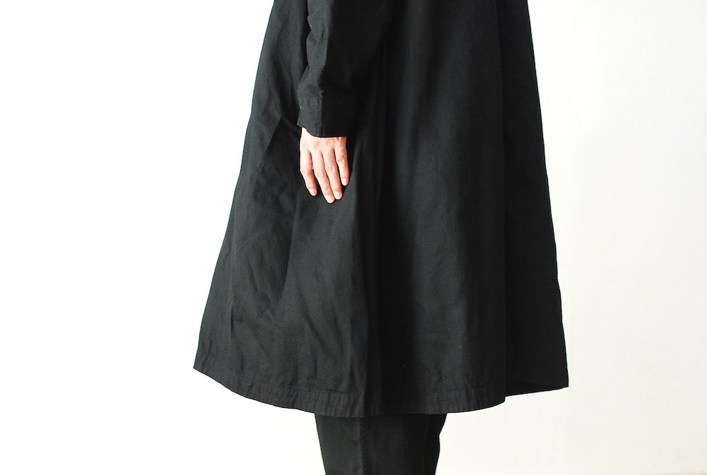 Porter Classic - PARAFFIN CORDUROY SWING COAT - BLACK SIZE 3