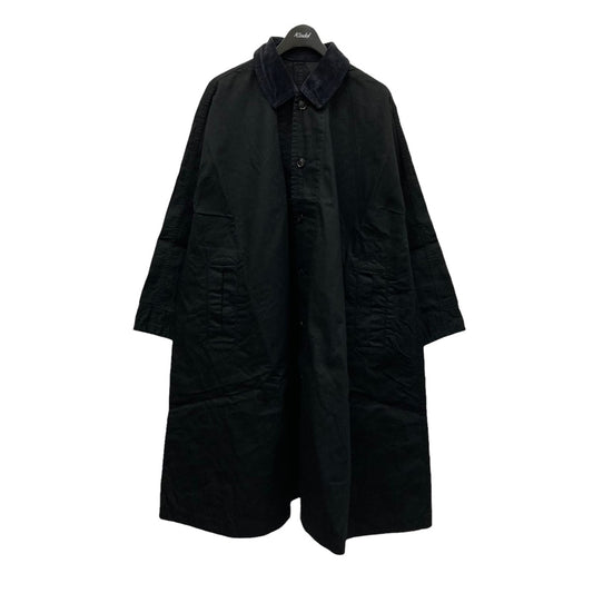 Porter Classic - PARAFFIN CORDUROY SWING COAT - BLACK SIZE 3